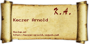 Keczer Arnold névjegykártya