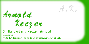 arnold keczer business card